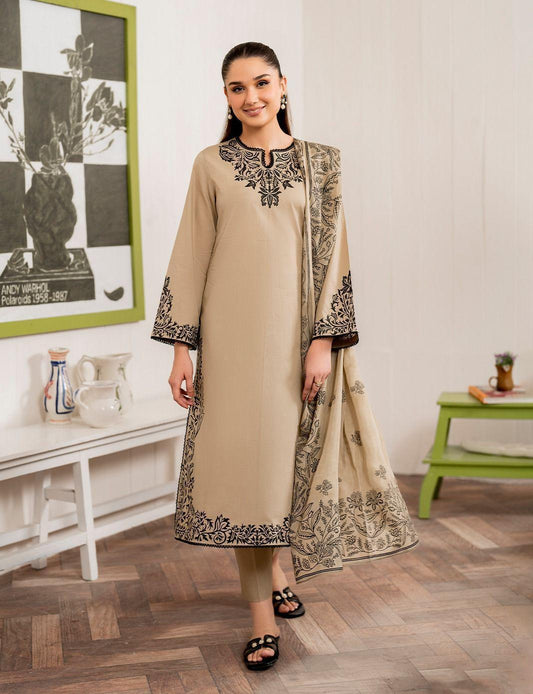 dhanak embroidered 3pc dress