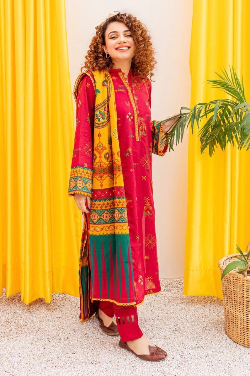 lawn embroidered 3pc