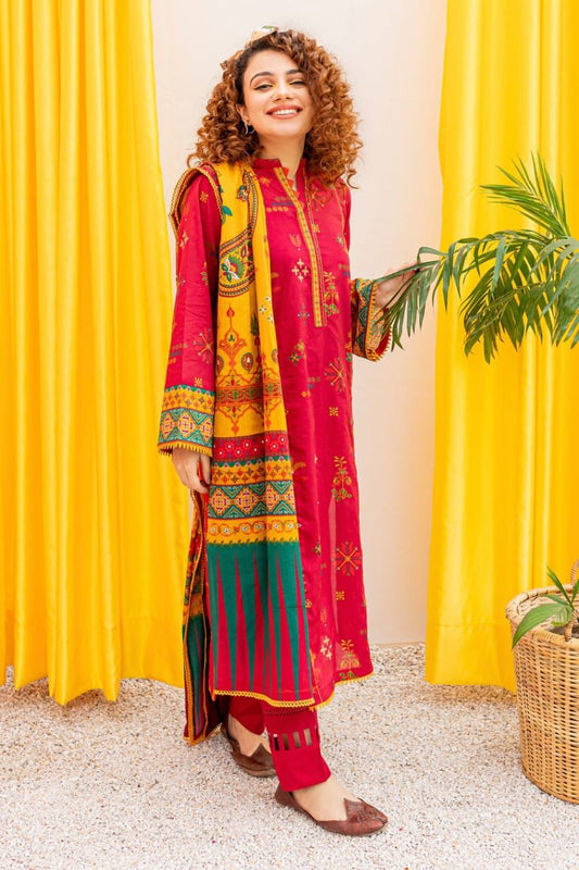 lawn embroidered 3pc