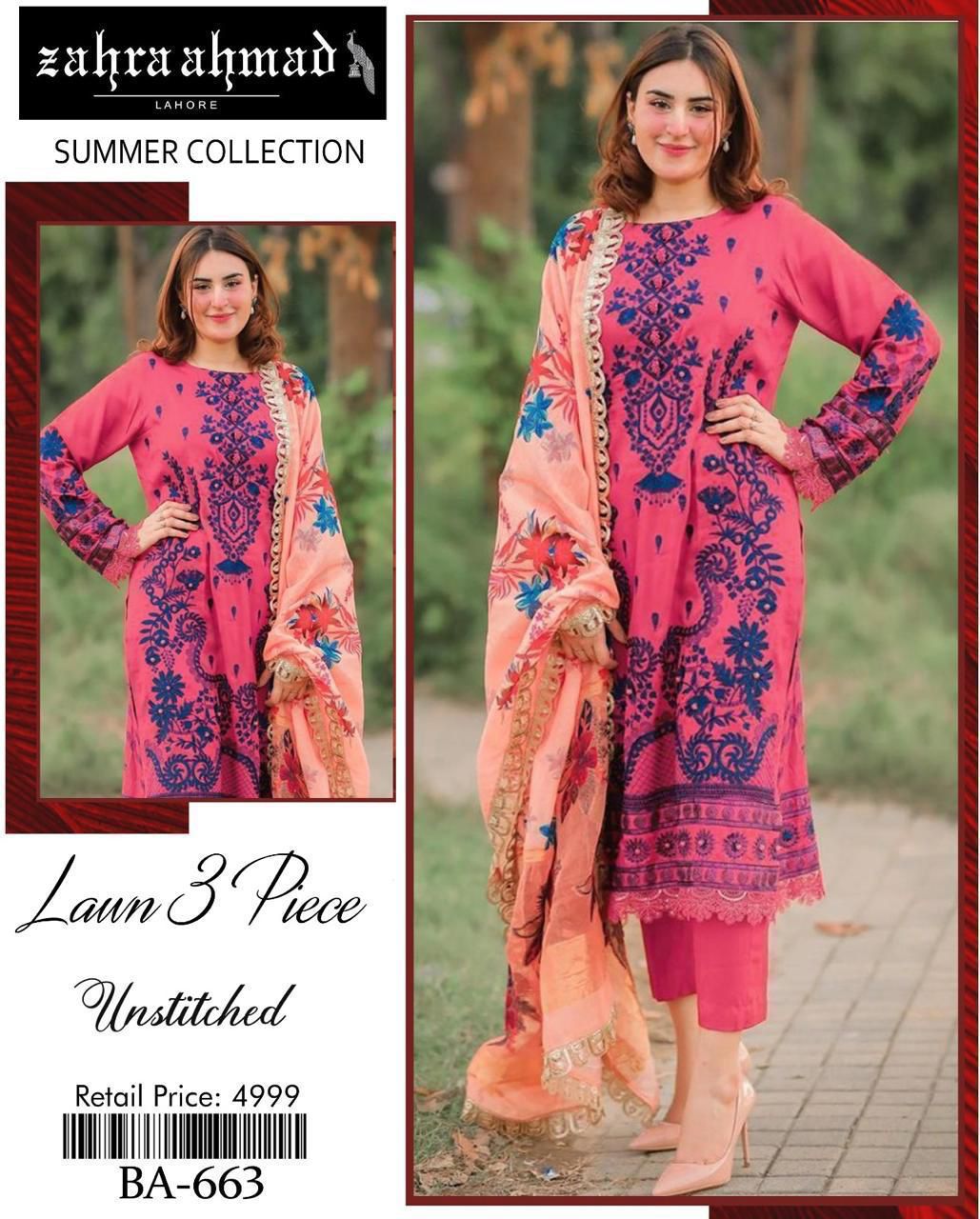 lawn embroidered 3pc