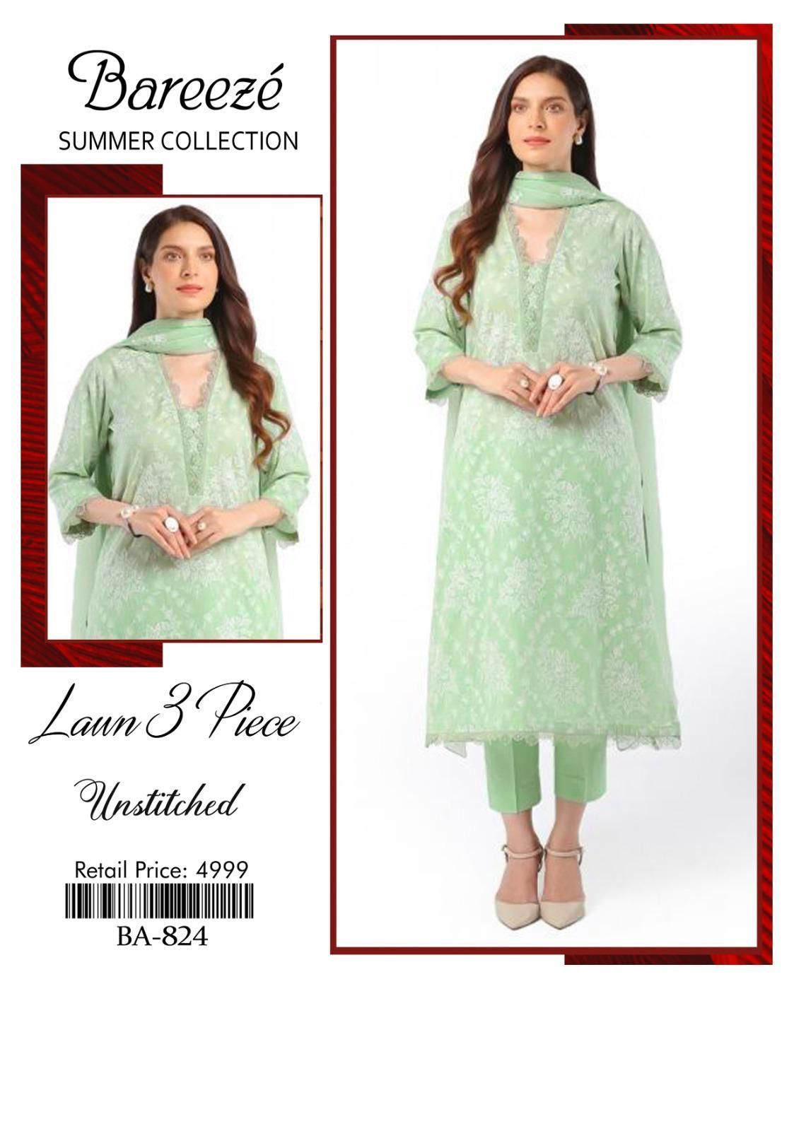 lawn embroidered 3pc