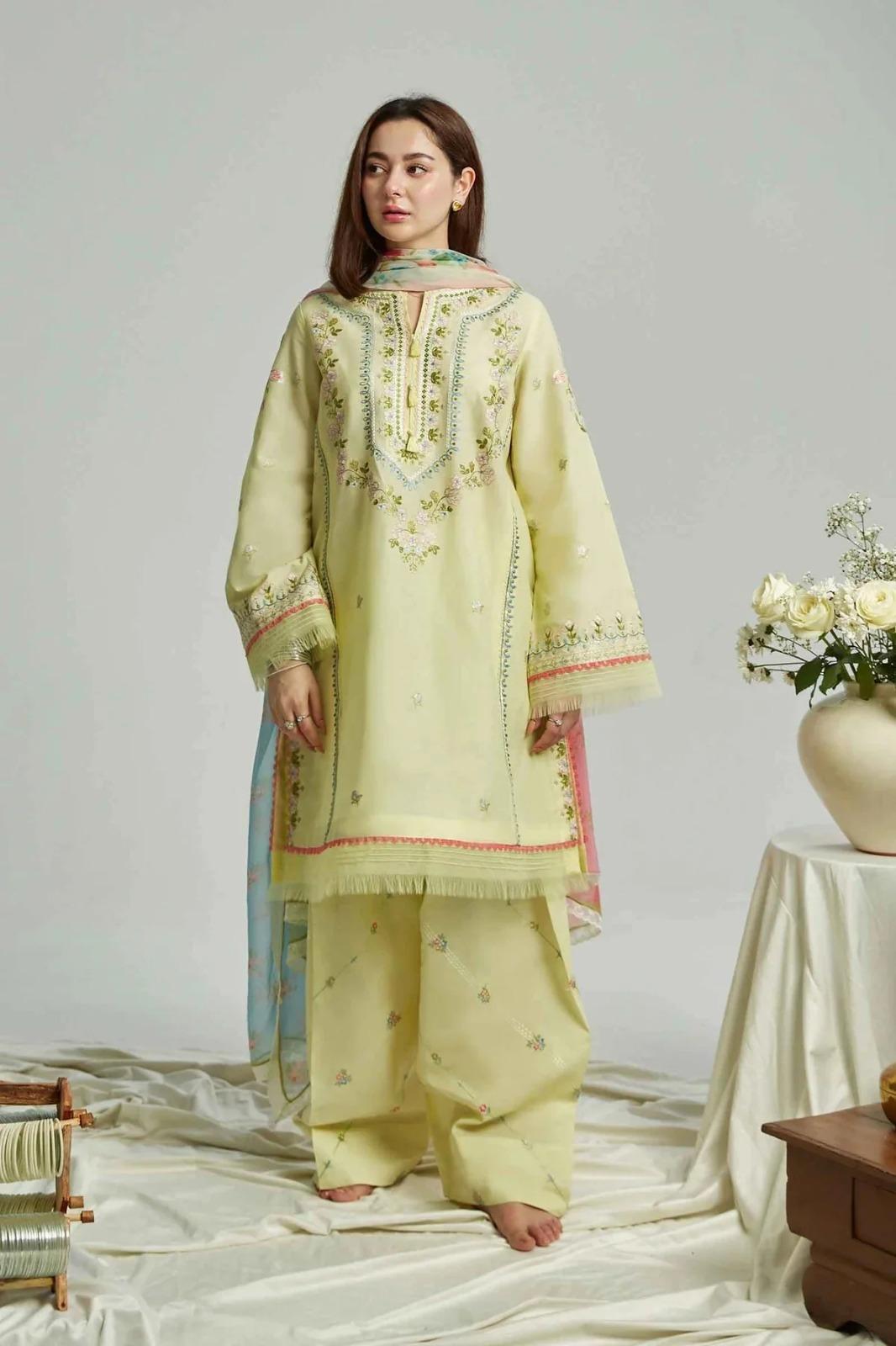 lawn embroidered 3pc