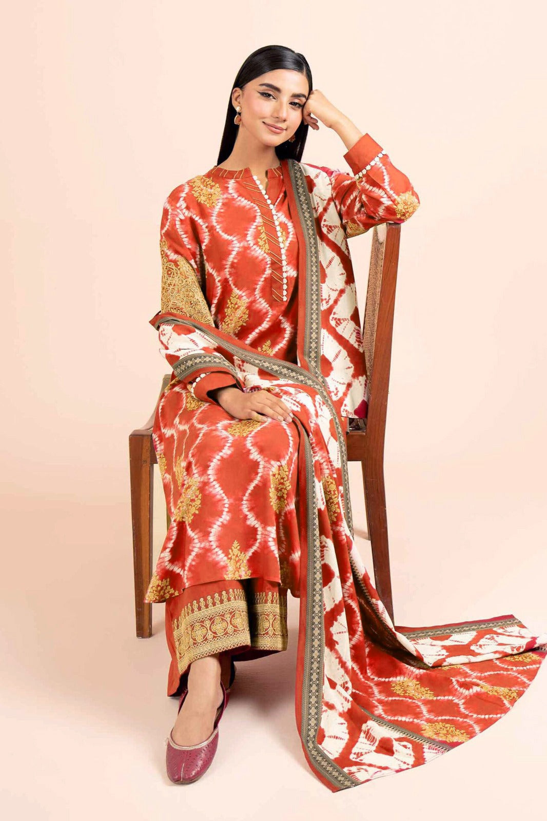 digital printed lawn 3pc suit