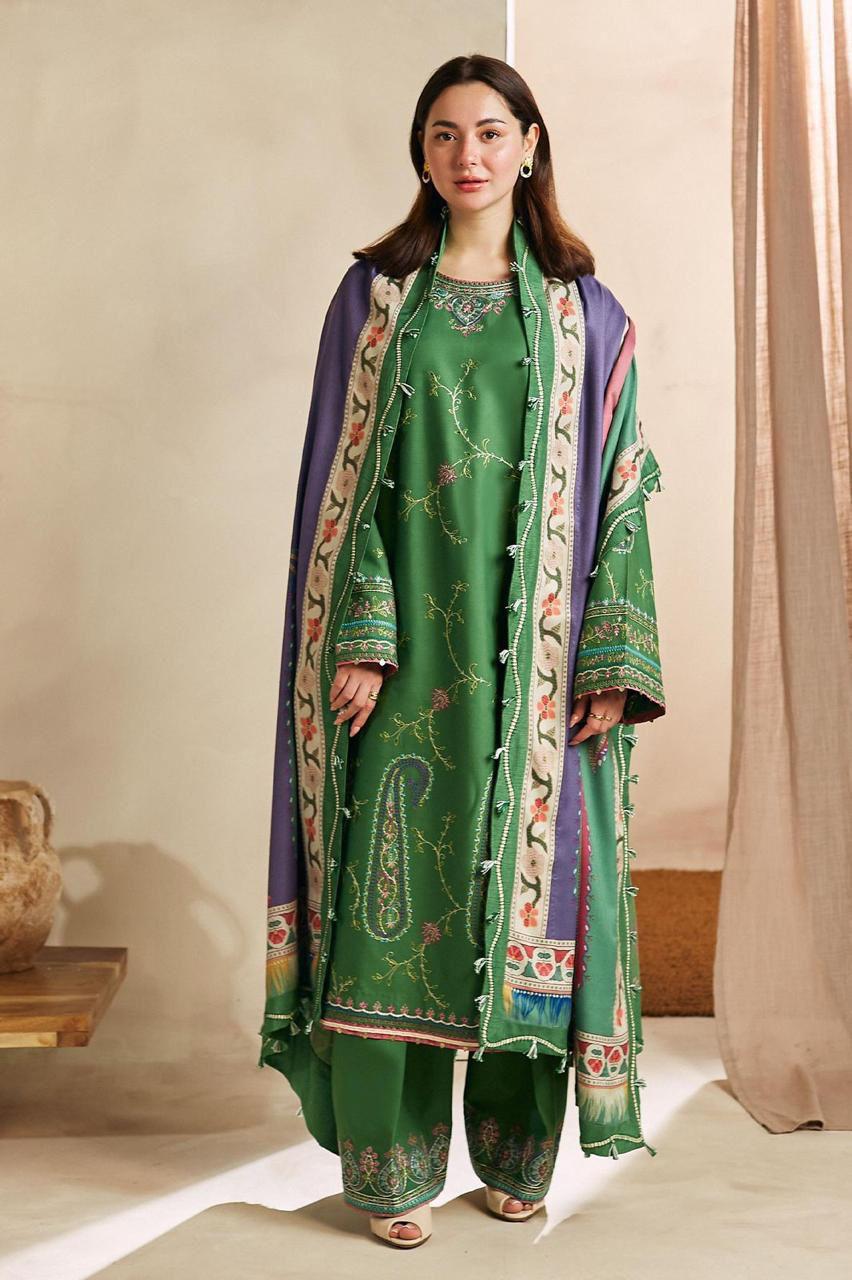 heavy embroidered lawn 3pc