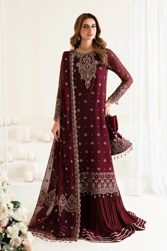 chiffon embroidered fancy gharara suit