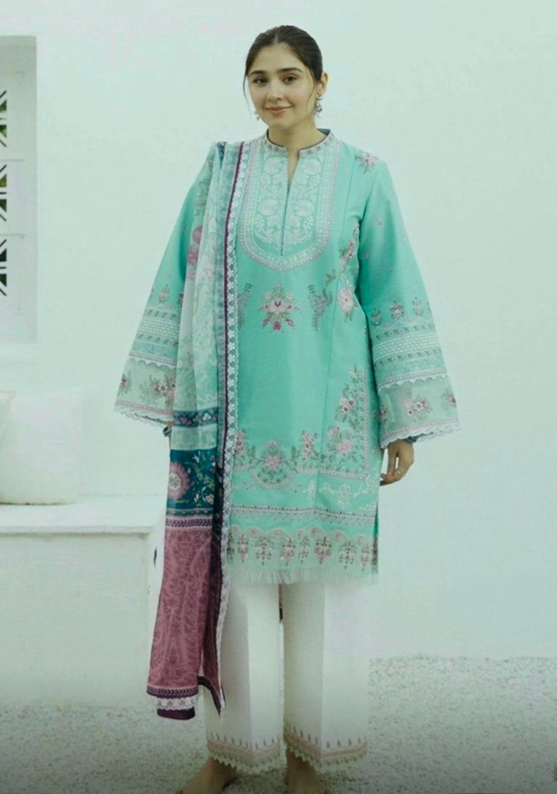 lawn embroidered 3pc